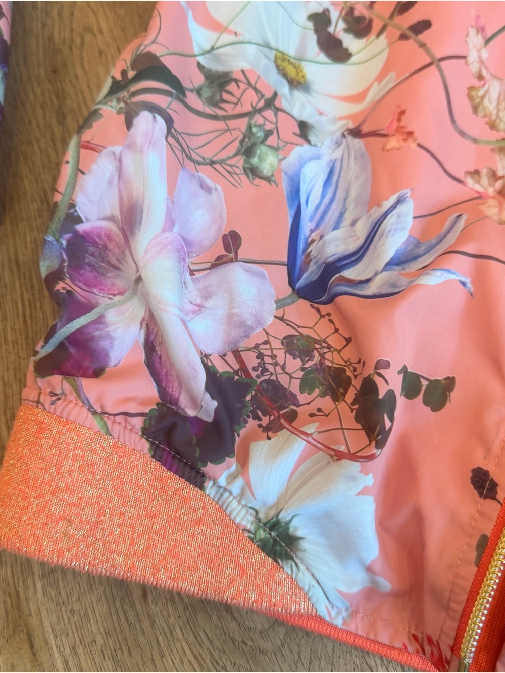 Molo Pink Floral Bomber Jacket with Multicolor Blooms - Picture 2 of 7